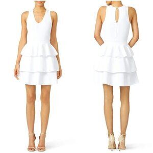 Parker White Ruffle Bermuda A-Line Dress $398